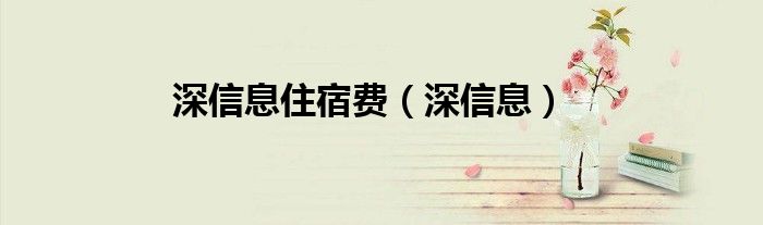 深信息住宿费（深信息）
