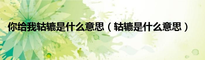 你给我轱辘是什么意思（轱辘是什么意思）