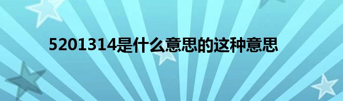 5201314是什么意思的这种意思