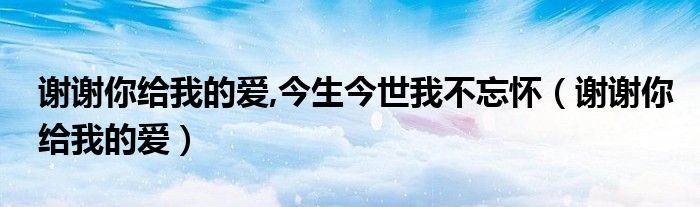 谢谢你给我的爱,今生今世我不忘怀（谢谢你给我的爱）
