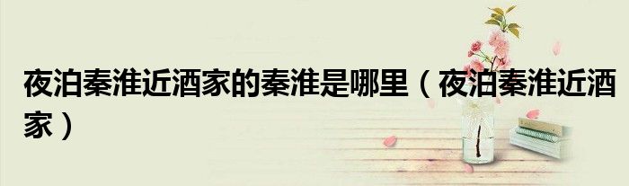 夜泊秦淮近酒家的秦淮是哪里（夜泊秦淮近酒家）