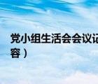 党小组生活会会议记录范文（党小组组织生活会会议记录内容）