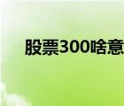 股票300啥意思（300股票是什么意思）
