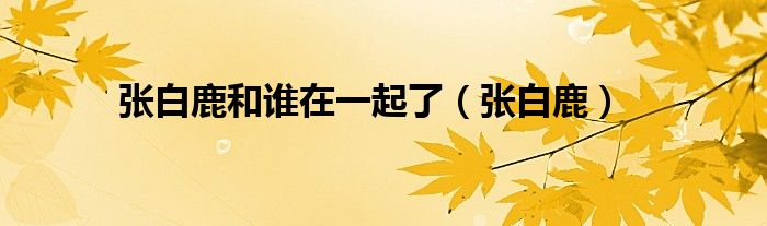 张白鹿和谁在一起了（张白鹿）