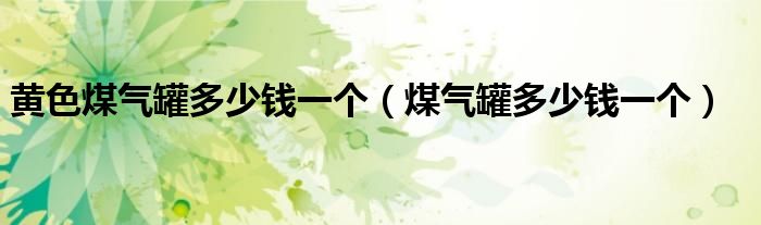 黄色煤气罐多少钱一个（煤气罐多少钱一个）