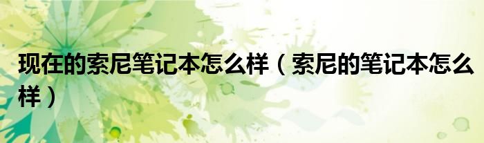 现在的索尼笔记本怎么样（索尼的笔记本怎么样）