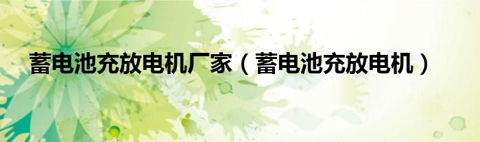 蓄电池充放电机厂家（蓄电池充放电机）