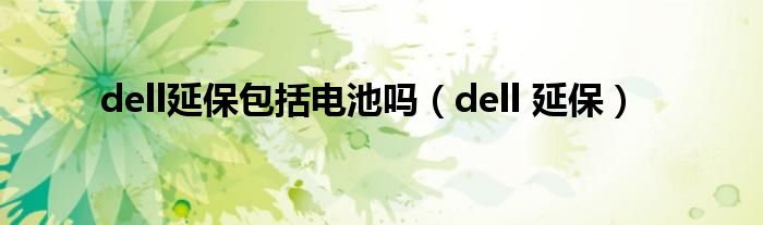 dell延保包括电池吗（dell 延保）