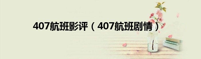 407航班影评（407航班剧情）