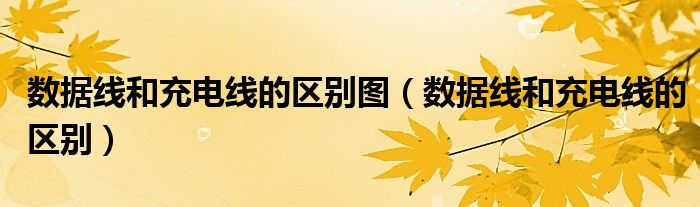 数据线和充电线的区别图（数据线和充电线的区别）