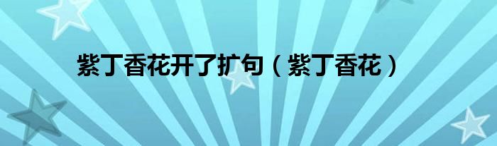 紫丁香花开了扩句（紫丁香花）