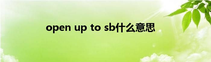open up to sb什么意思
