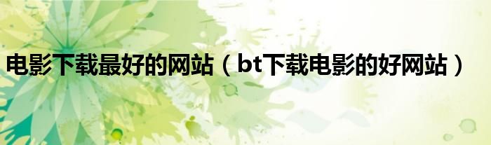 电影下载最好的网站（bt下载电影的好网站）