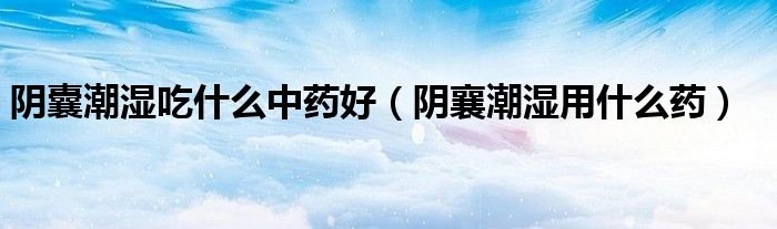 阴囊潮湿吃什么中药好（阴襄潮湿用什么药）