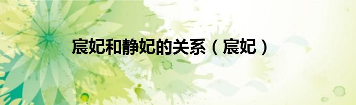 宸妃和静妃的关系（宸妃）