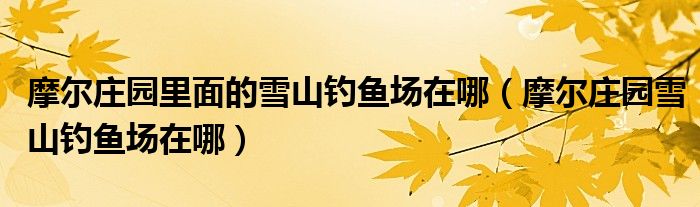 摩尔庄园里面的雪山钓鱼场在哪（摩尔庄园雪山钓鱼场在哪）
