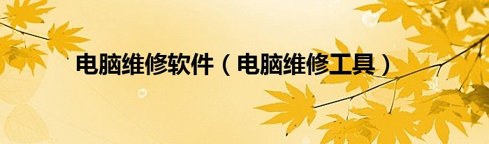 电脑维修软件（电脑维修工具）