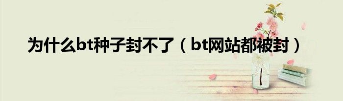 为什么bt种子封不了（bt网站都被封）