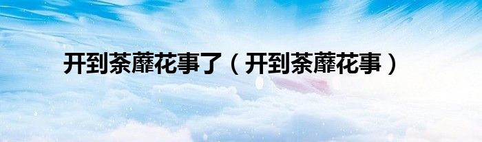 开到荼蘼花事了（开到荼蘼花事）