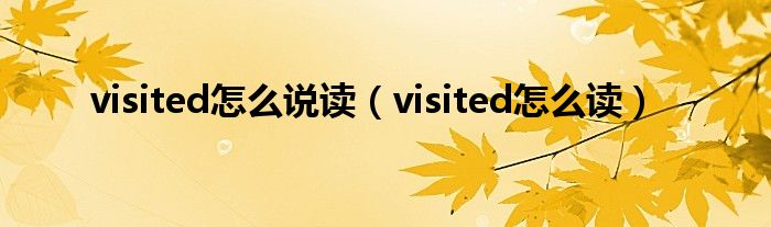 visited怎么说读（visited怎么读）