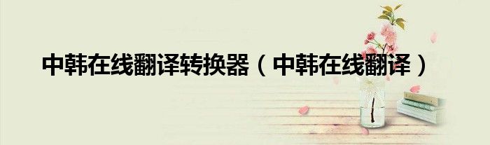中韩在线翻译转换器（中韩在线翻译）