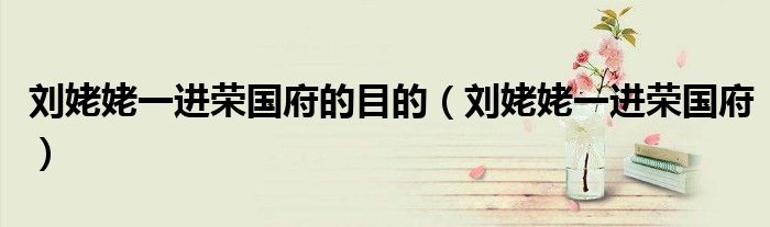 刘姥姥一进荣国府的目的（刘姥姥一进荣国府）