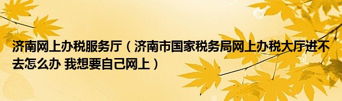 济南网上办税服务厅（济南市国家税务局网上办税大厅进不去怎么办 我想要自己网上）