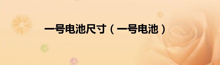 一号电池尺寸（一号电池）