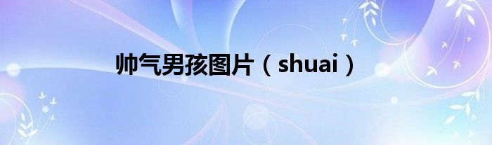 帅气男孩图片（shuai）