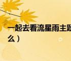 一起去看流星雨主题曲是什么（一起来看流星雨主题曲是什么）