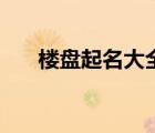 楼盘起名大全四个字（楼盘起名大全）