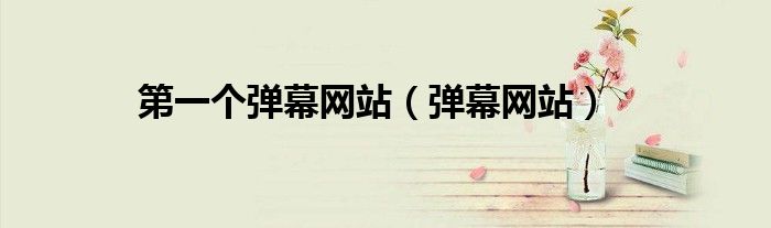 第一个弹幕网站（弹幕网站）