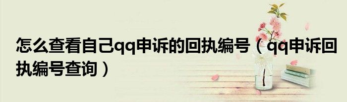 怎么查看自己qq申诉的回执编号（qq申诉回执编号查询）