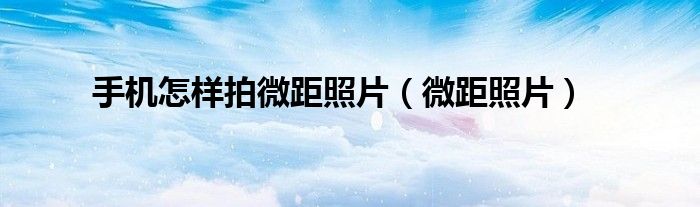 手机怎样拍微距照片（微距照片）