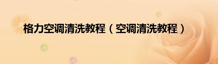 格力空调清洗教程（空调清洗教程）