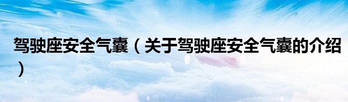 驾驶座安全气囊（关于驾驶座安全气囊的介绍）