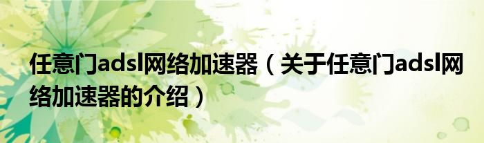 任意门adsl网络加速器（关于任意门adsl网络加速器的介绍）