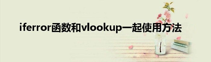 iferror函数和vlookup一起使用方法