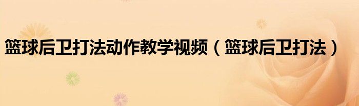 篮球后卫打法动作教学视频（篮球后卫打法）