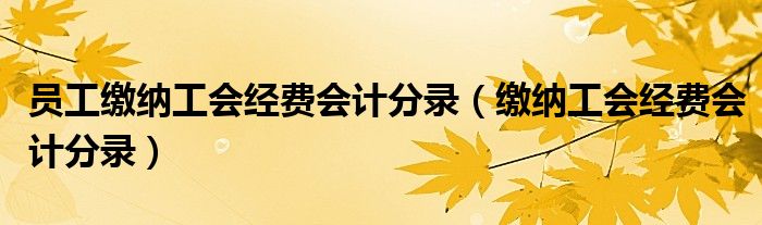 员工缴纳工会经费会计分录（缴纳工会经费会计分录）