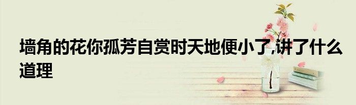 墙角的花你孤芳自赏时天地便小了,讲了什么道理