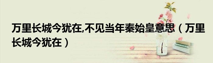 万里长城今犹在,不见当年秦始皇意思（万里长城今犹在）