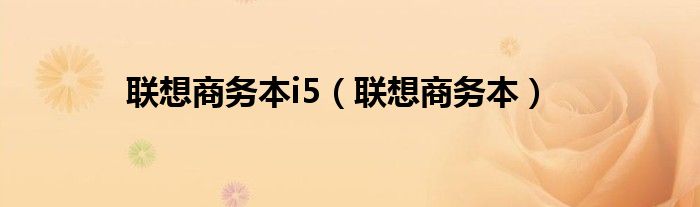 联想商务本i5（联想商务本）