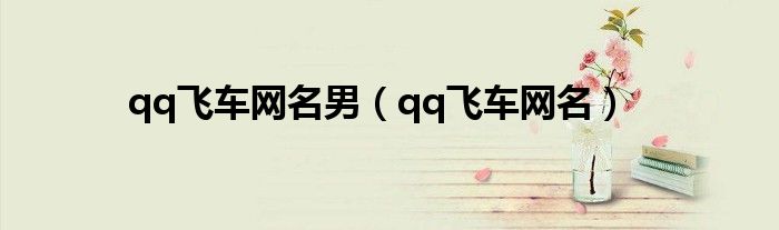 qq飞车网名男（qq飞车网名）