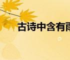古诗中含有雨的诗句（含有雨的诗句）