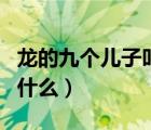 龙的九个儿子叫什么名字（龙的九个孩子都叫什么）