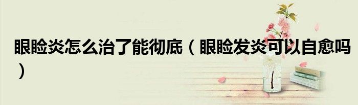 眼睑炎怎么治了能彻底（眼睑发炎可以自愈吗）
