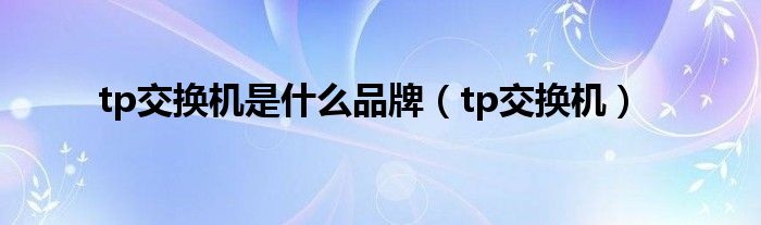 tp交换机是什么品牌（tp交换机）