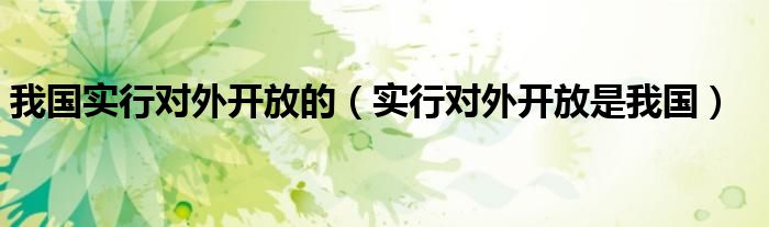 我国实行对外开放的（实行对外开放是我国）