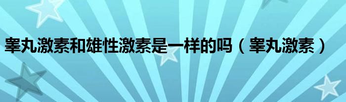 睾丸激素和雄性激素是一样的吗（睾丸激素）
